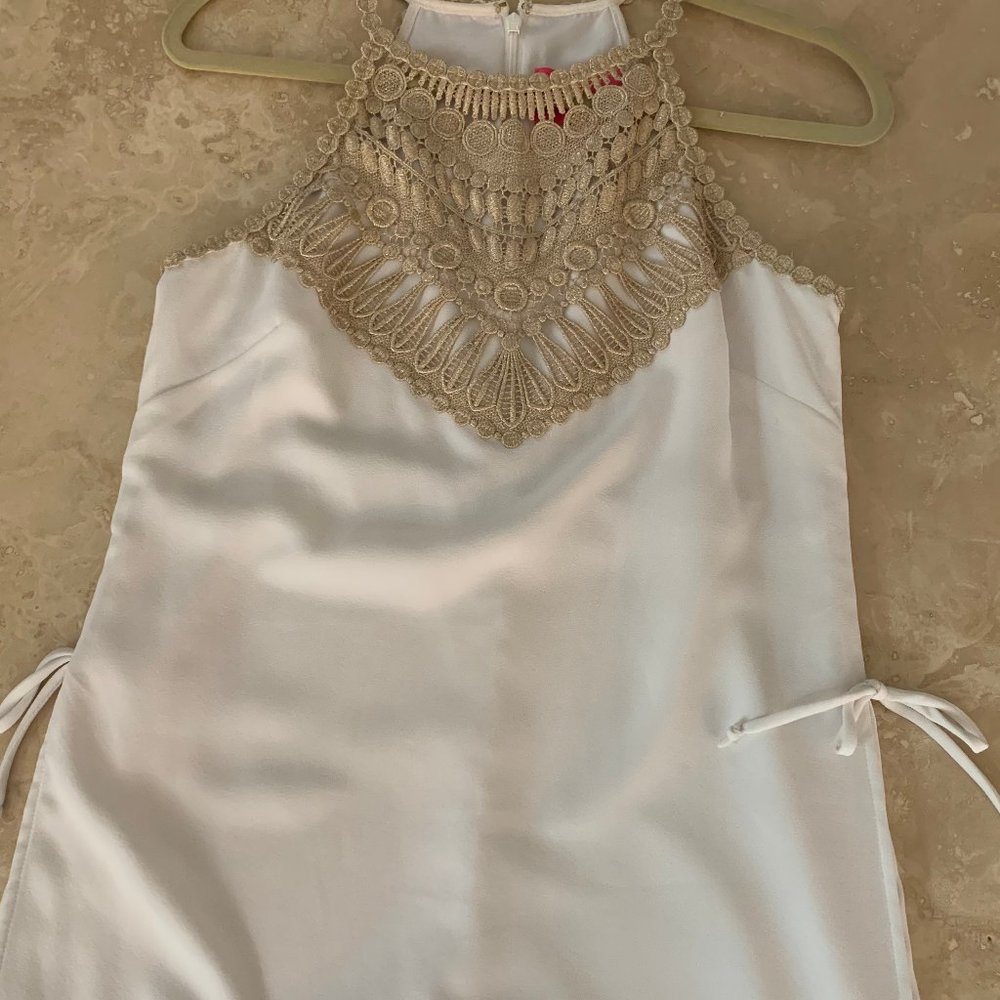 White and Gold Lilly Pulitzer Romper - Size 4